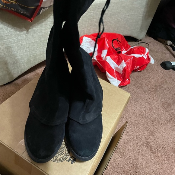 Naughty Monkey black suede tall boot size 8 - Picture 4 of 6